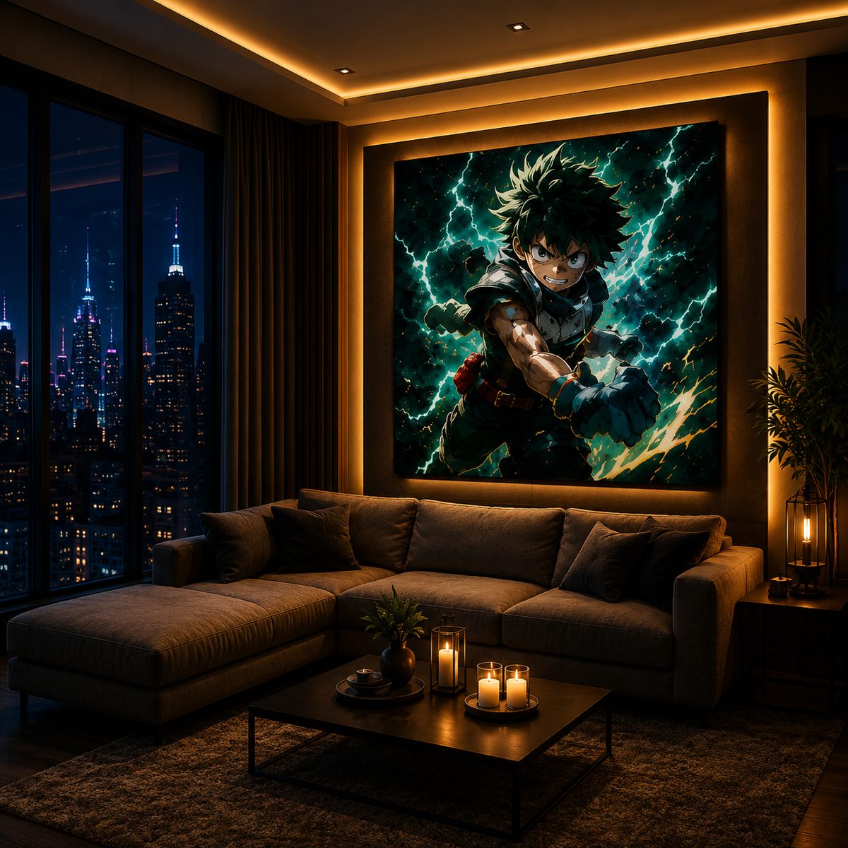 My Hero Academia Deku Wall Art – Izuku Midoriya One For All Lightning Canvas Print - Image 5