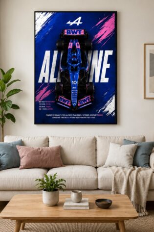 Alpine F1 Team Racing Poster – No. 10 Formula One Car Spec Canvas Print