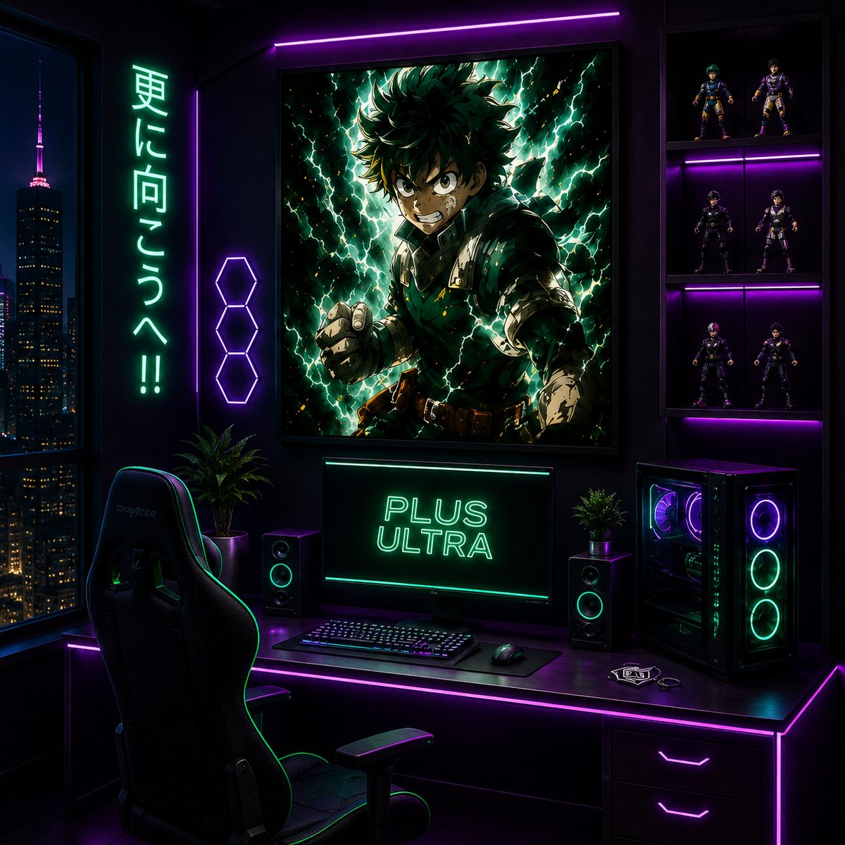 My Hero Academia Deku Wall Art – Izuku Midoriya One For All Lightning Canvas Print - Image 4
