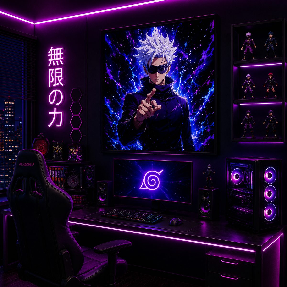Jujutsu Kaisen Gojo Anime Wall Art – Satoru Gojo Purple Void Canvas Print - Image 6