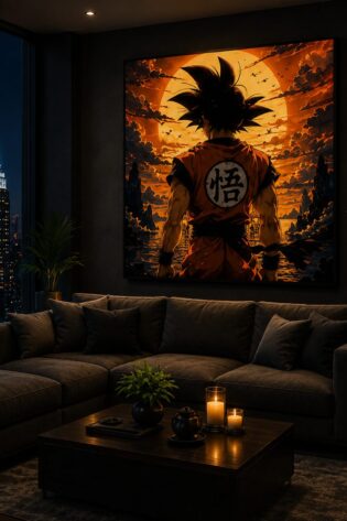 Dragon Ball Goku Wall Art – Saiyan Horizon Giant Sunset Canvas Print