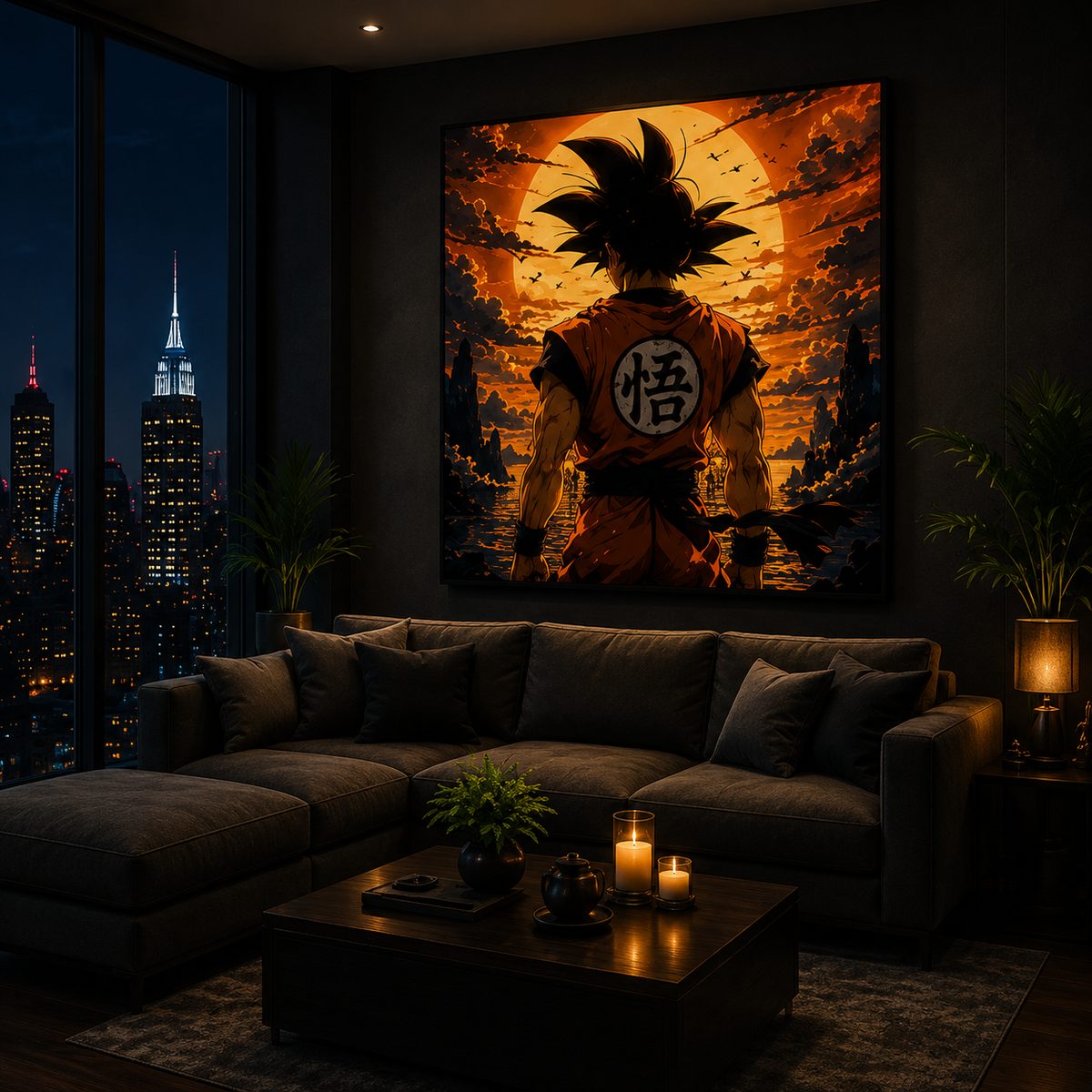 Dragon Ball Goku Wall Art – Saiyan Horizon Giant Sunset Canvas Print