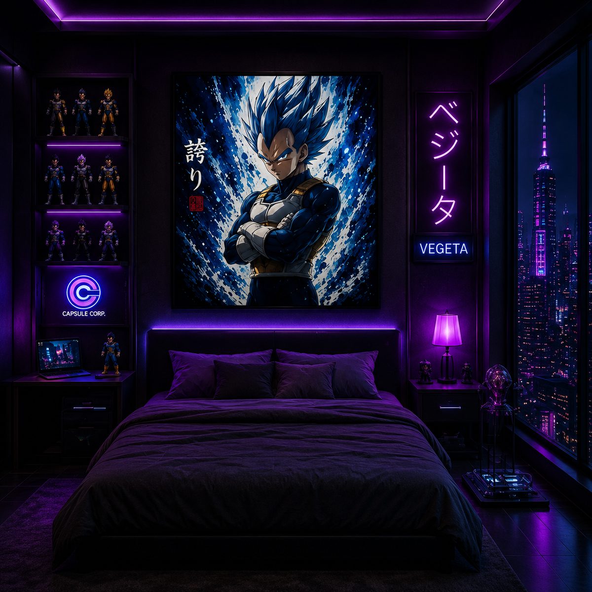 Dragon Ball Vegeta Anime Wall Art – Super Saiyan Blue Cosmos Canvas Print - Image 2