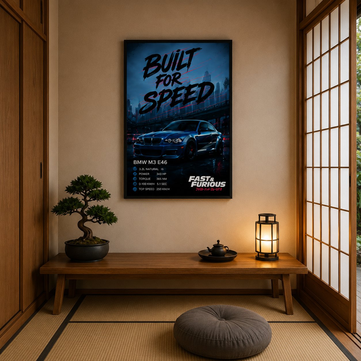 BMW M3 E46 Canvas Poster – Built For Speed Fast & Furious German Sports Car Wall Art - Image 3