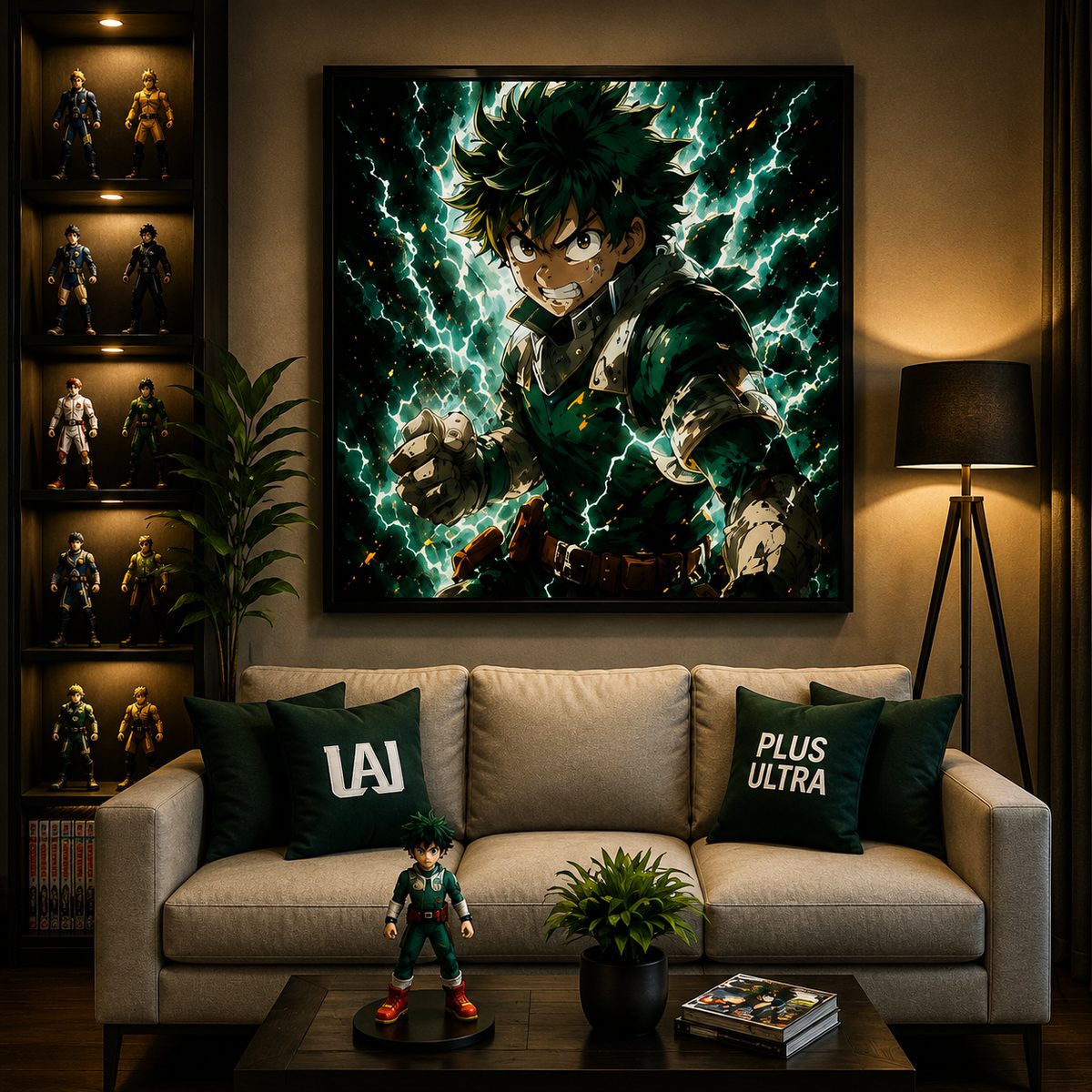 My Hero Academia Deku Wall Art – Izuku Midoriya One For All Lightning Canvas Print - Image 2