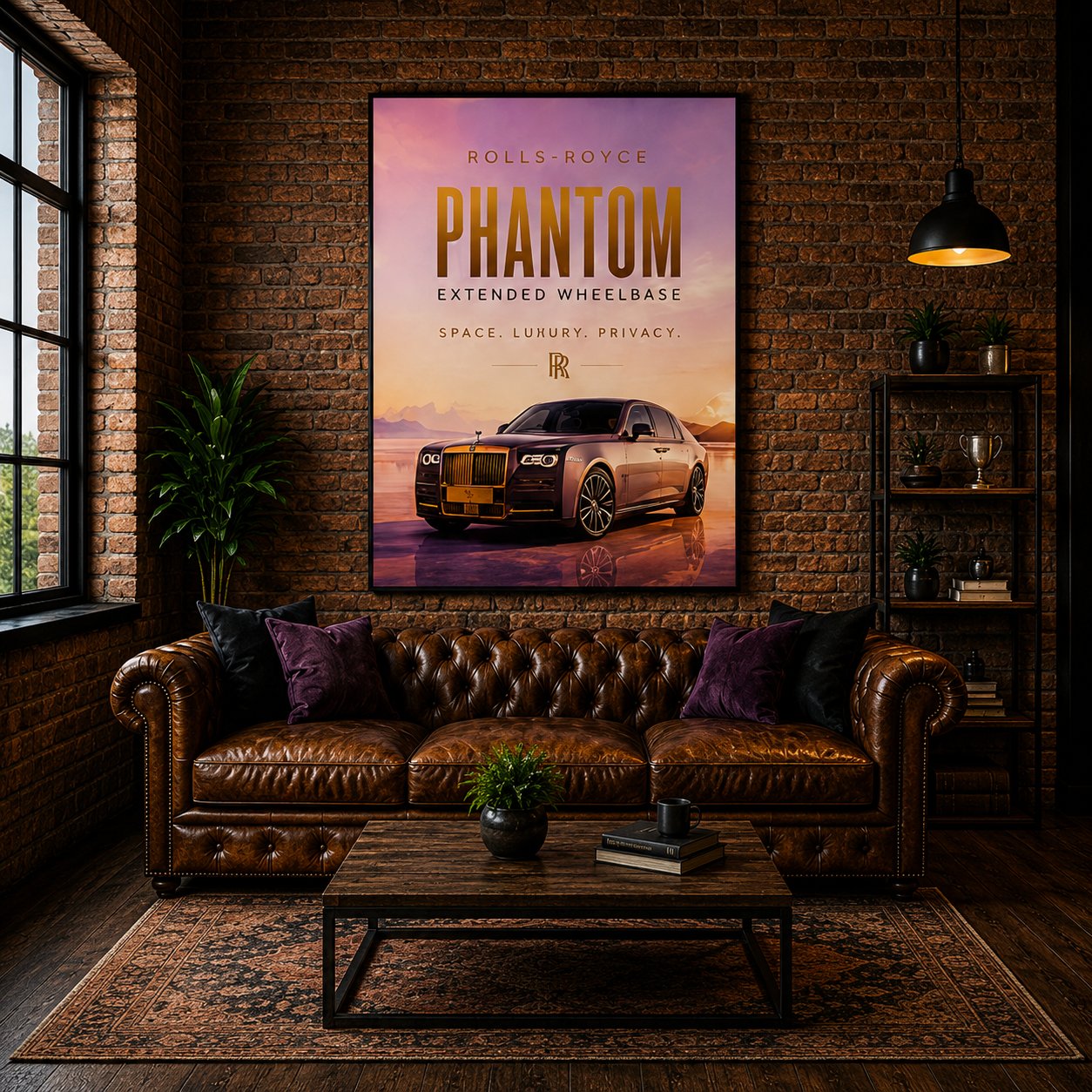 Rolls-Royce Phantom Extended Wheelbase Wall Art – Luxury Rose Gold Canvas Print - Image 6