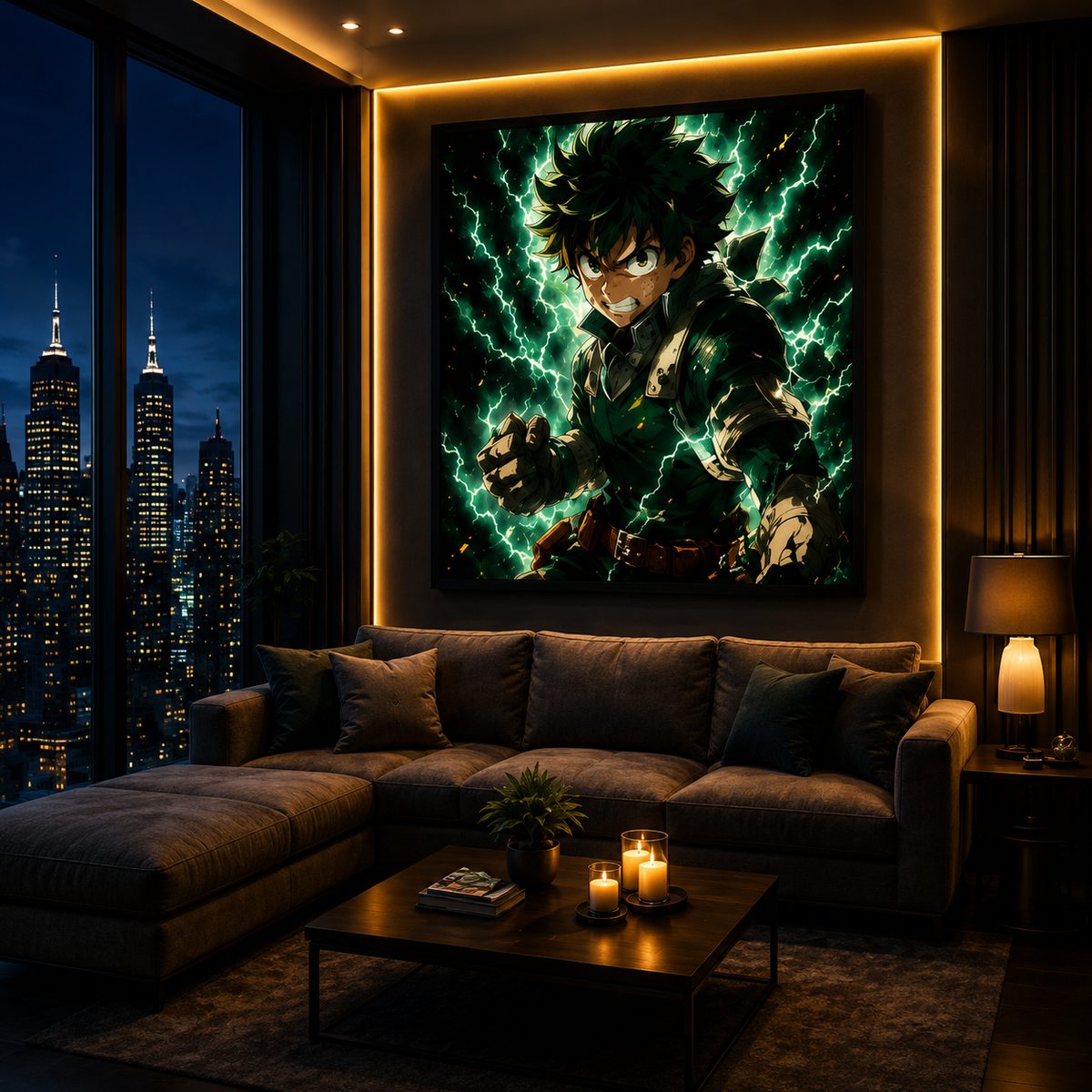 My Hero Academia Deku Wall Art – Izuku Midoriya One For All Lightning Canvas Print - Image 5