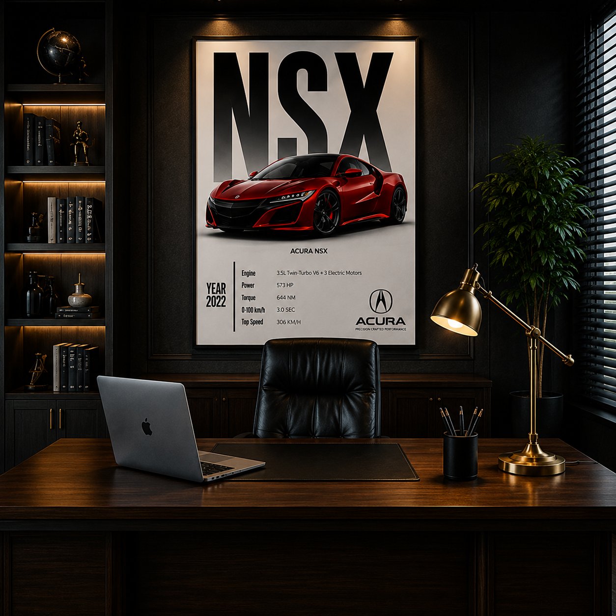 Acura NSX Hybrid Supercar Wall Art – Curva Red JDM Performance Canvas Print - Image 5