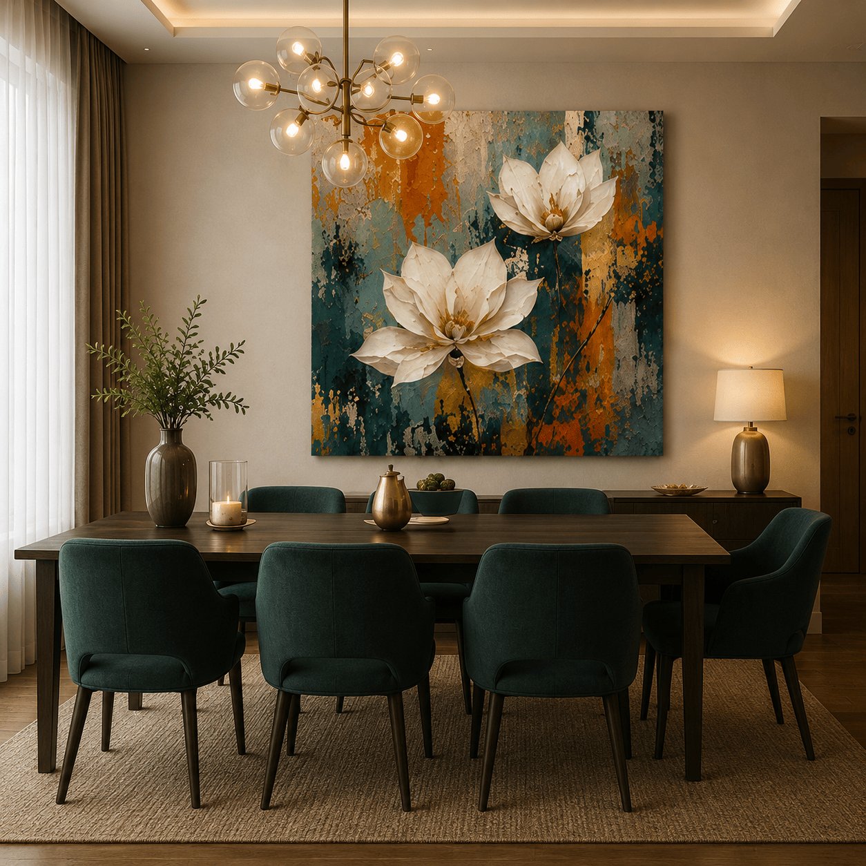 Impasto White Magnolia Canvas Art – Thick Brushstroke Floral Print