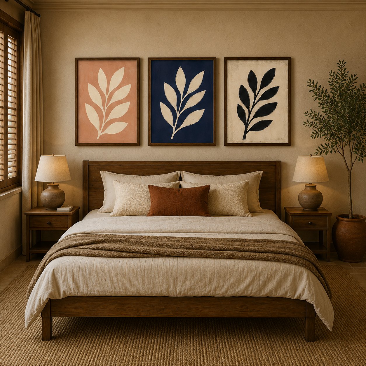 Minimalist Botanical Branches Canvas Art – Organic Modern Triptych Print Set - Image 3