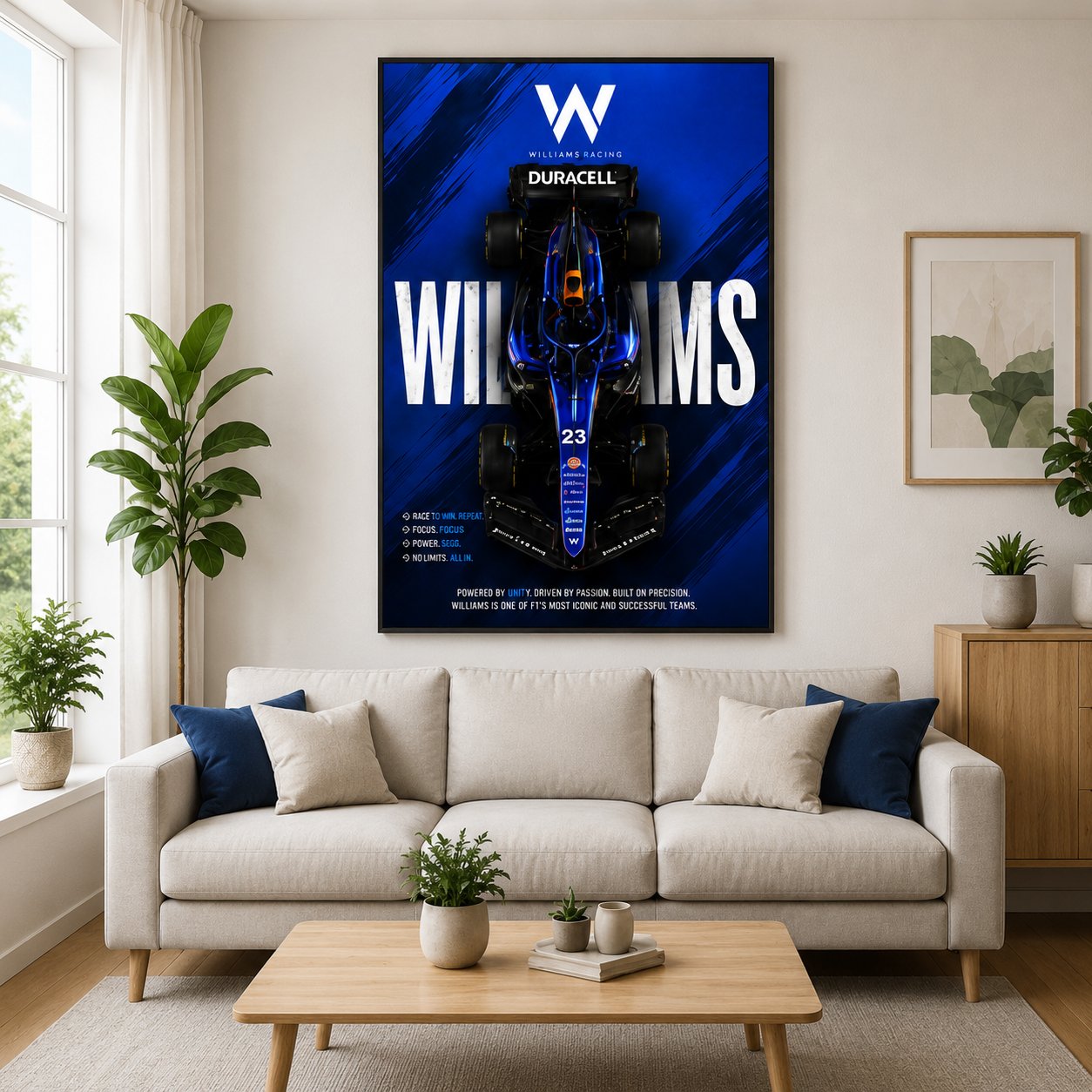 Williams Racing F1 Team Poster – No. 23 Formula One Racing Car Spec Canvas Print