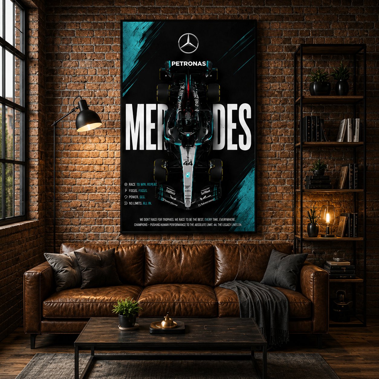 Mercedes-AMG Petronas F1 Team Canvas Poster – No. 44 Formula One Racing Car Wall Art - Image 2