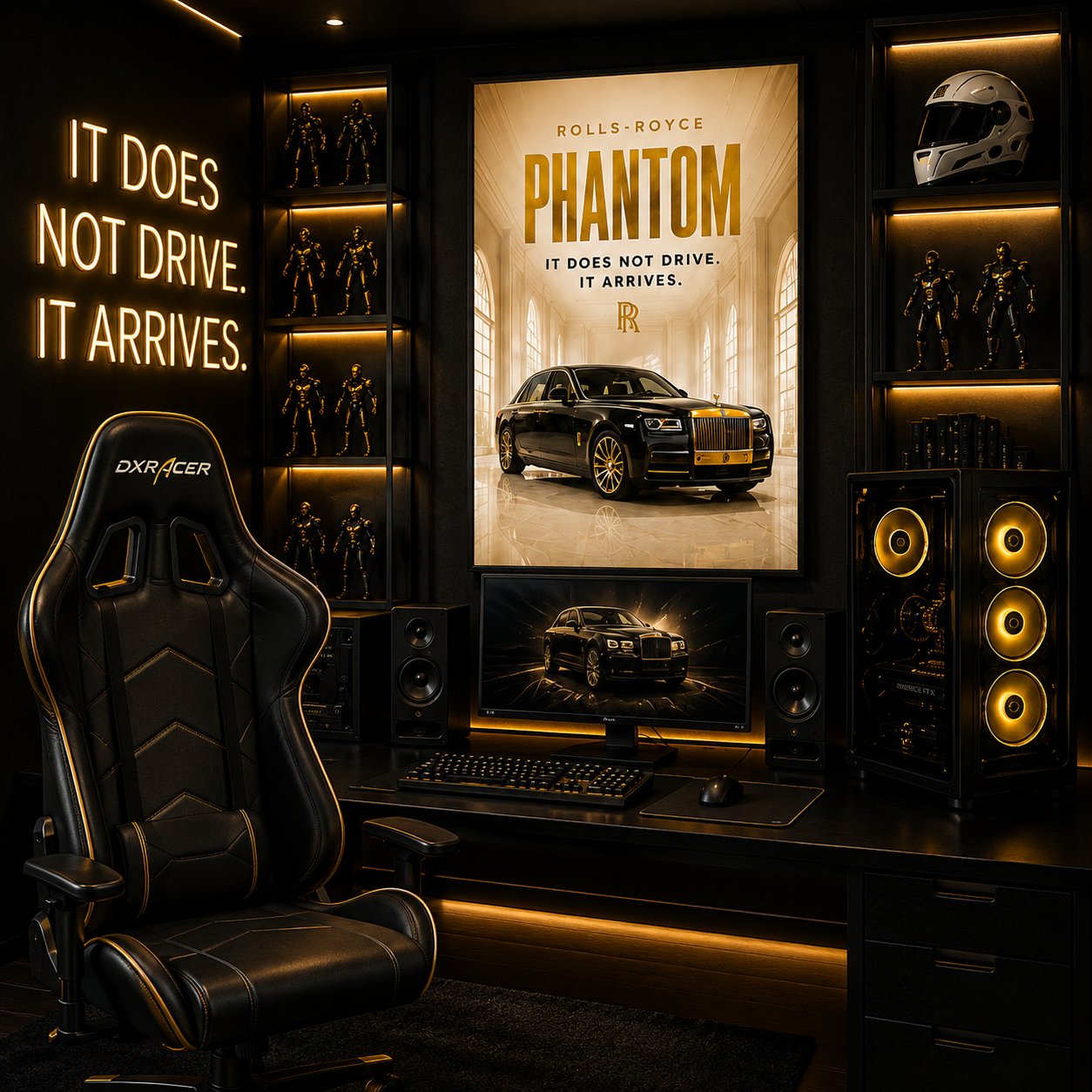 Rolls-Royce Phantom Canvas Poster – It Does Not Drive, It Arrives Luxury Car Wall Art - Image 2