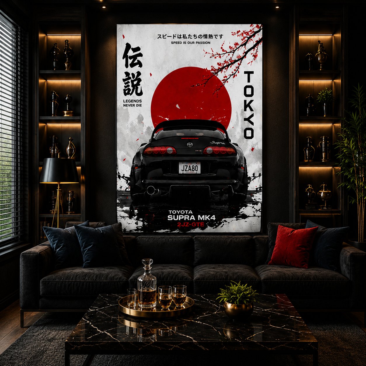 JDM Toyota Supra MK4 Canvas Poster – Tokyo Legends Never Die Japanese Car Wall Art - Image 3