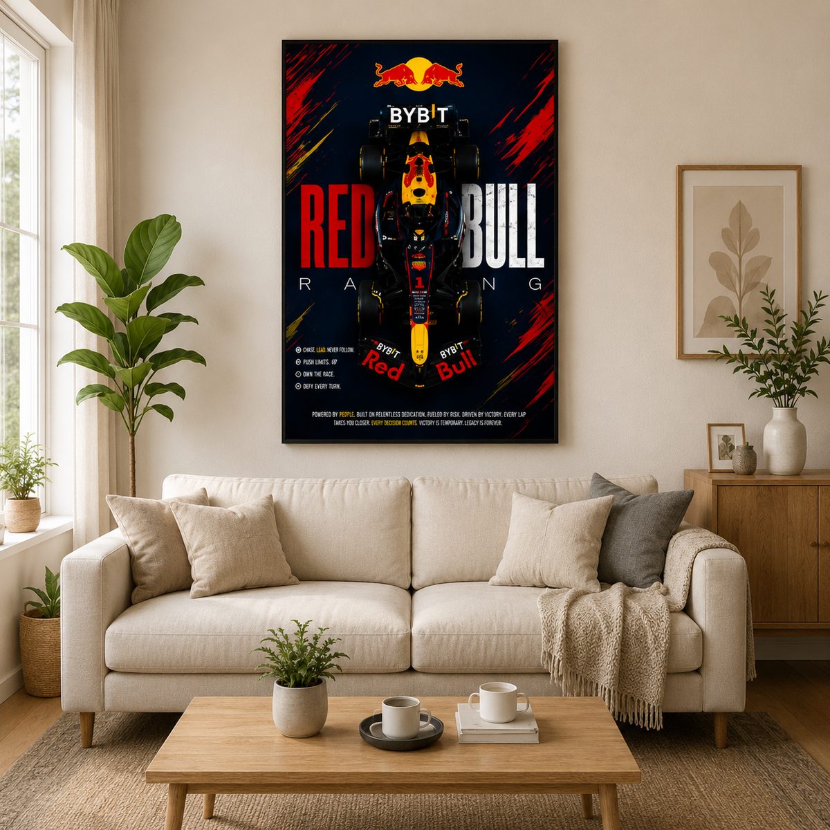 Red Bull F1 Racing Car Wall Art – Oracle Formula 1 Max Verstappen Canvas Print