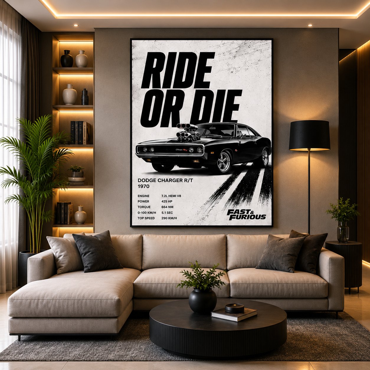 Classic 1970 Dodge Charger R/T Canvas Poster – Ride or Die Fast & Furious Muscle Car Wall Art - Image 2