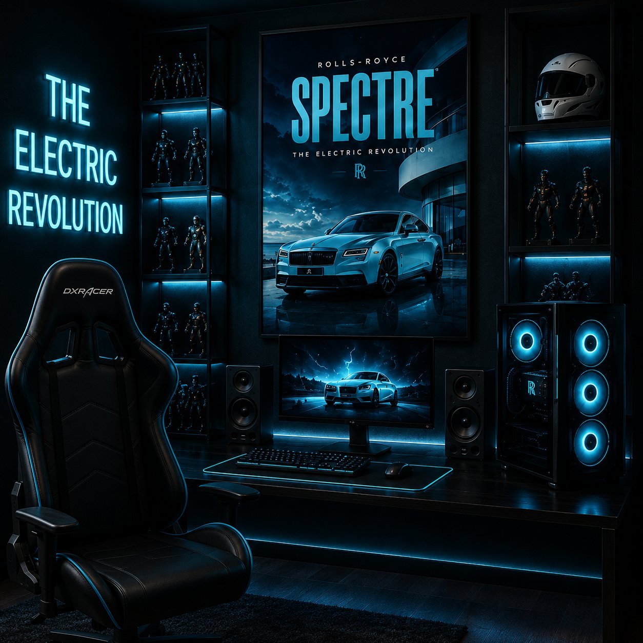 Rolls-Royce Spectre Canvas Poster – The Electric Revolution Luxury Coupe Night Skyline Wall Art - Image 2