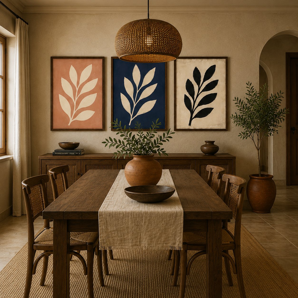 Minimalist Botanical Branches Canvas Art – Organic Modern Triptych Print Set - Image 4