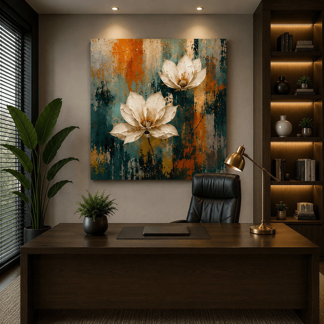 Impasto White Magnolia Canvas Art – Thick Brushstroke Floral Print - Image 4