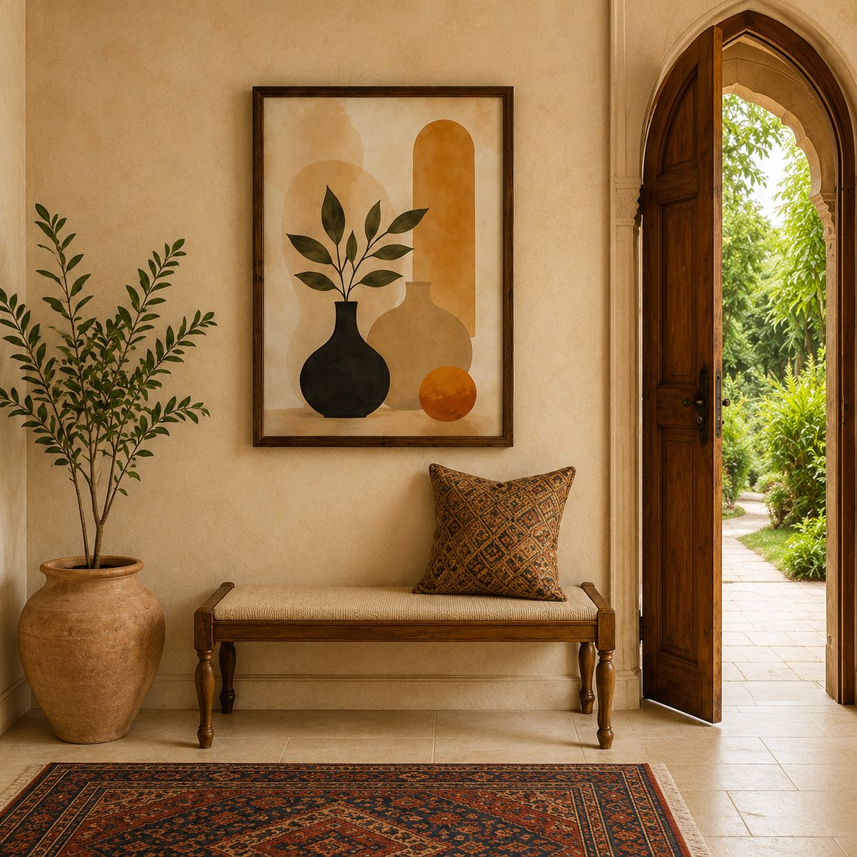 Earthbound Harmony – Modern Mid-Century Ceramic Shapes Illustration - Image 2