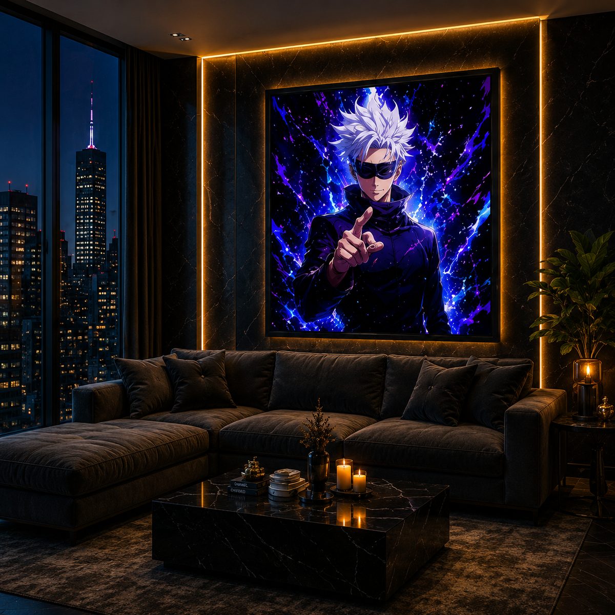 Jujutsu Kaisen Gojo Anime Wall Art – Satoru Gojo Purple Void Canvas Print - Image 2