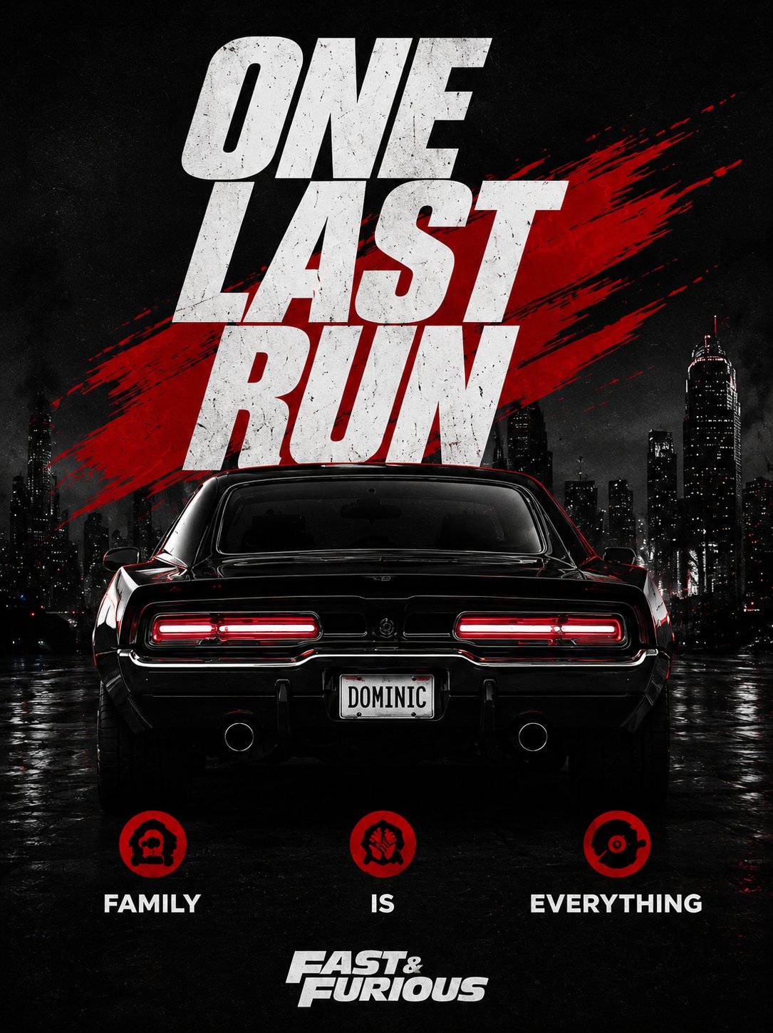Classic Muscle Car Canvas Poster – One Last Run Fast & Furious Dominic Toretto Wall Art - Image 2