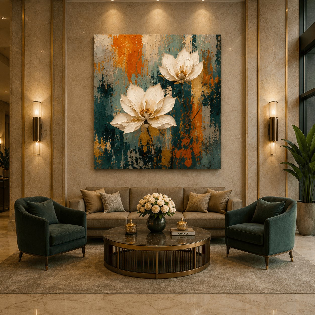 Impasto White Magnolia Canvas Art – Thick Brushstroke Floral Print - Image 2