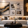 Modern home décor featuring premium wall art, neon signs and contemporary interior styling