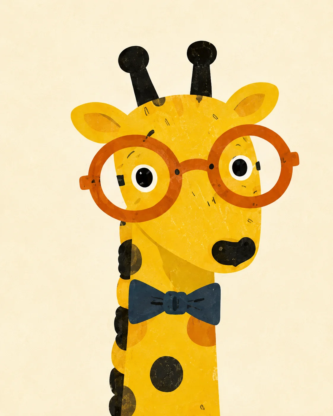 Cute Giraffe in Glasses Canvas Print - Geeky Giraffe Kids Wall Art - Image 3