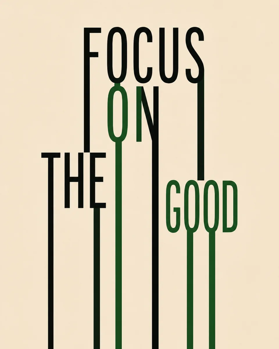 Minimalist Linear Typography Canvas Print – "Focus On The Good" - Image 2