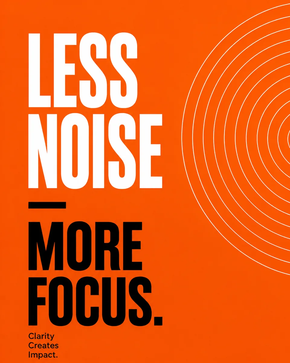 Modern Geometric Typography Canvas Print – "Less Noise, More Focus" - Image 3