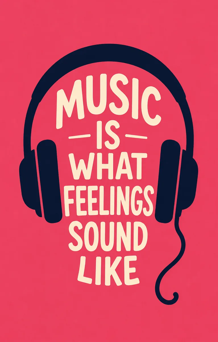 Modern Music Quote Typography Canvas Print – "Music Is What Feelings Sound Like" - Image 3