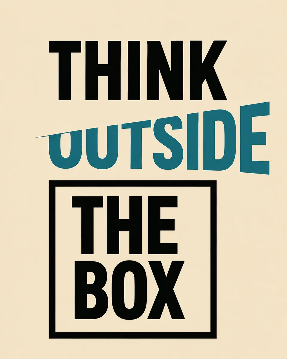 Creative Concept Typography Canvas Print – "Think Outside The Box" - Image 2