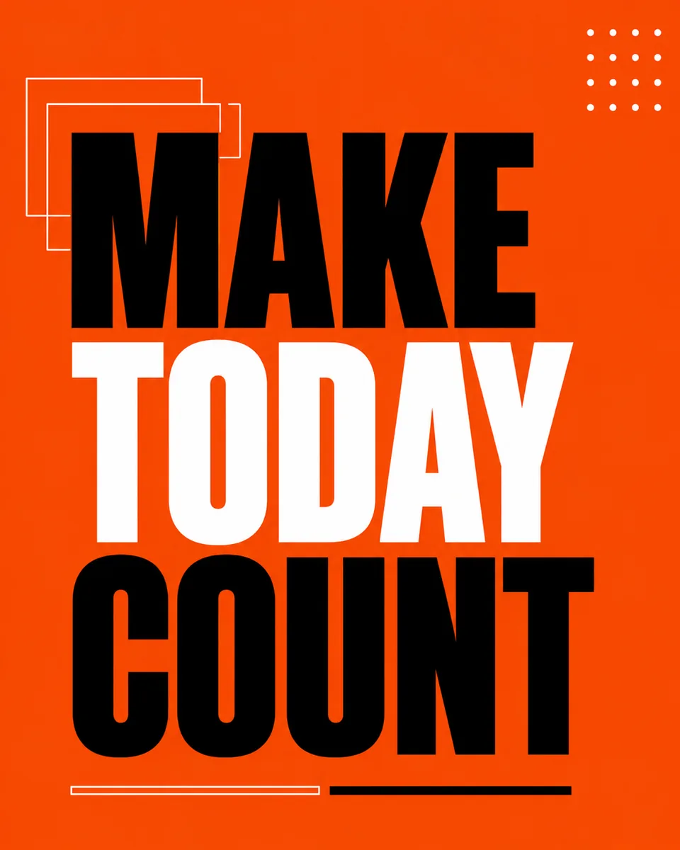 Motivational Quote Typography Canvas Print – "Make Today Count" - Image 2