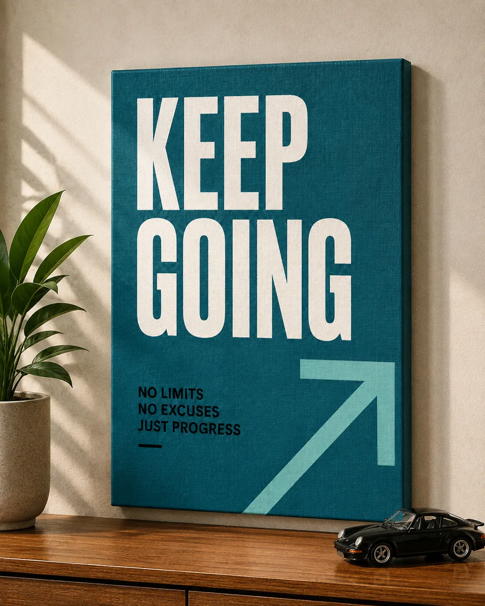 Minimalist Arrow Typography Canvas Print – "Keep Going" - Image 4