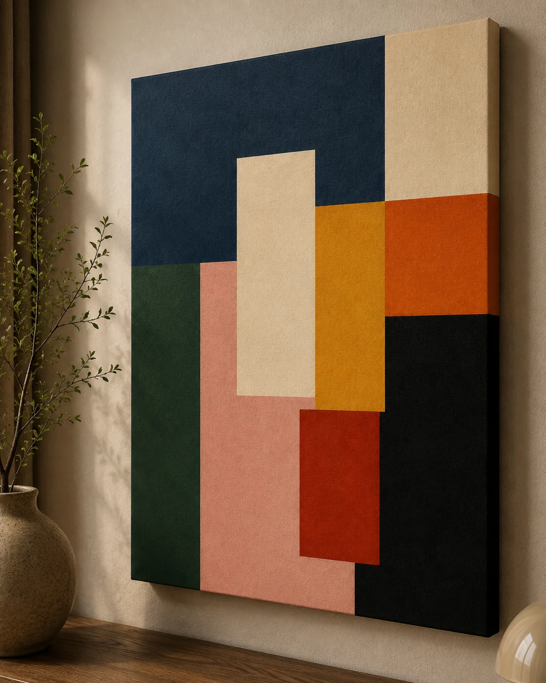 Bauhaus Abstract Geometric Color Block Canvas Print - Mid-Century Modern Wall Art - Image 2