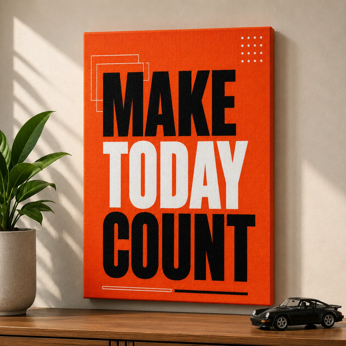 Motivational Quote Typography Canvas Print – "Make Today Count" - Image 4