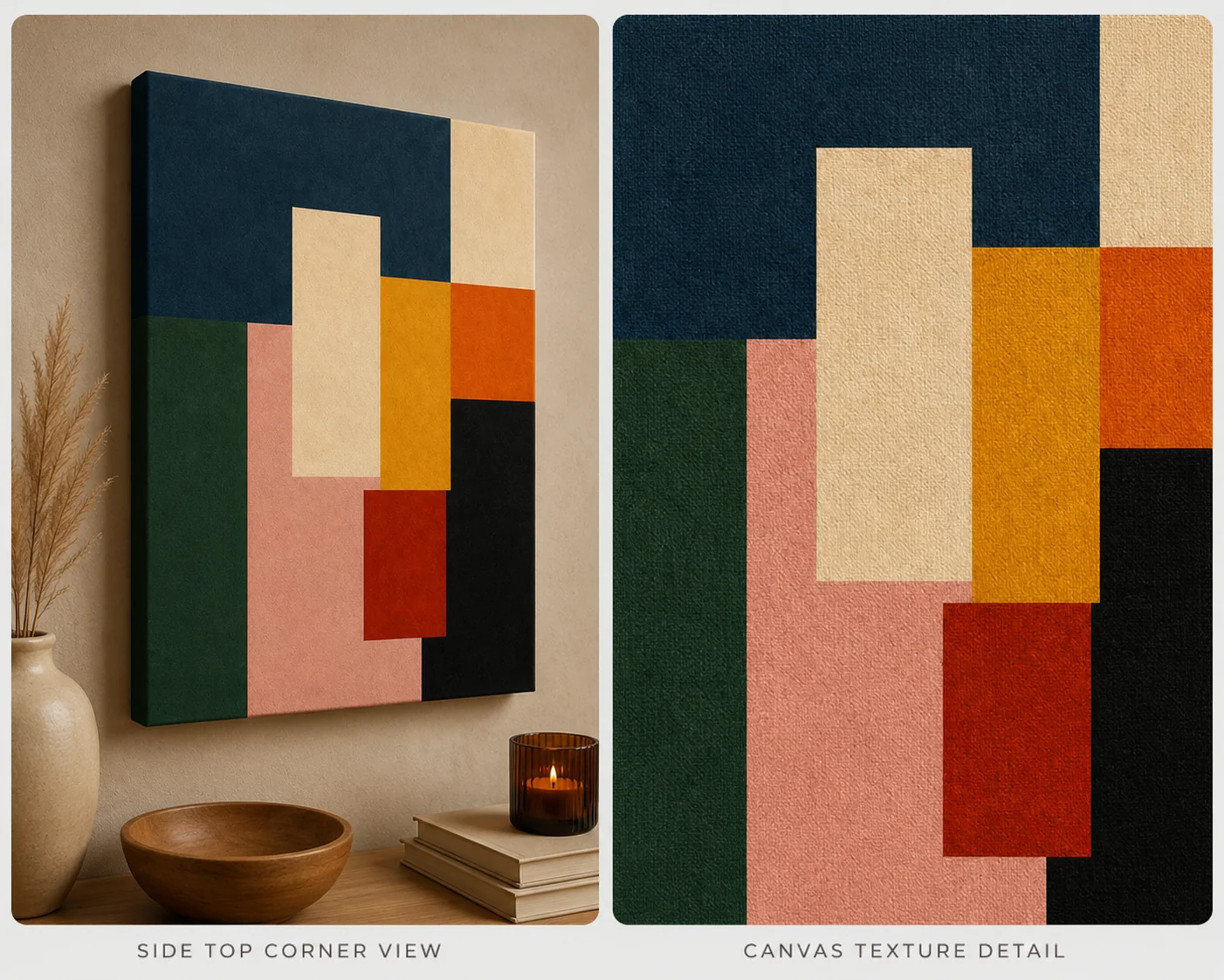 Bauhaus Abstract Geometric Color Block Canvas Print - Mid-Century Modern Wall Art - Image 3