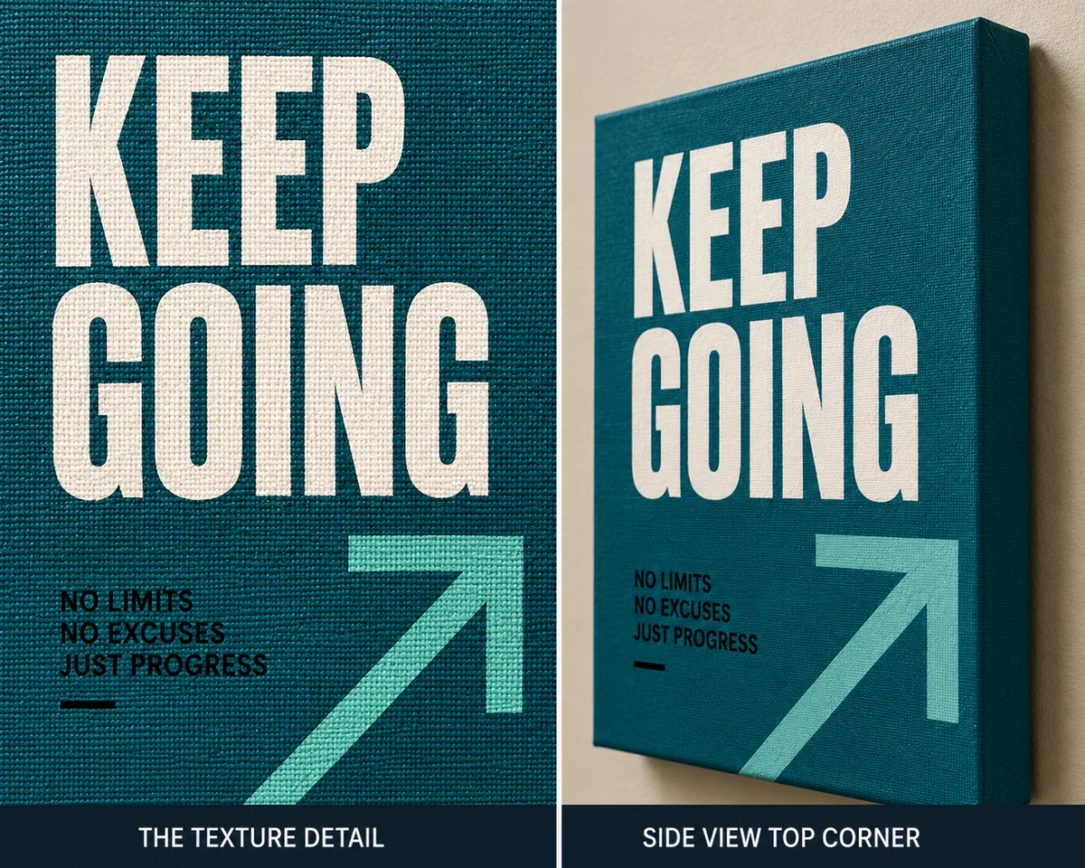 Minimalist Arrow Typography Canvas Print – "Keep Going" - Image 3