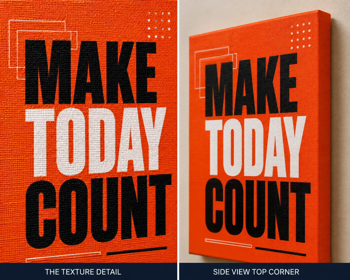 Motivational Quote Typography Canvas Print – "Make Today Count" - Image 3