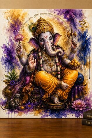 Divine Blessings – Lord Ganesha Spiritual Art Print