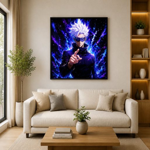 Jujutsu Kaisen Gojo Anime Wall Art – Satoru Gojo Purple Void Canvas Print