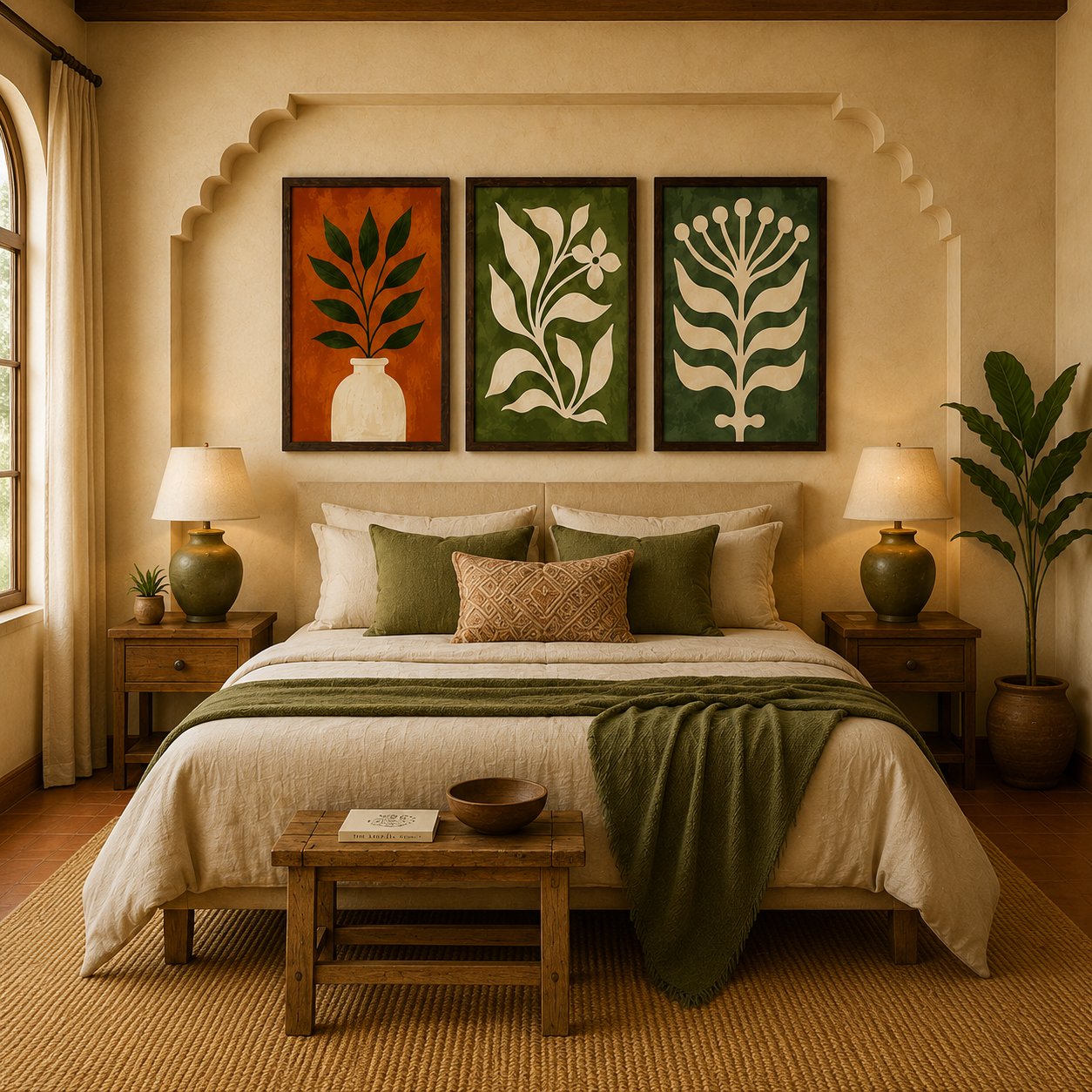 Minimalist Botanical Vases & Blooms Canvas Art – Organic Modern Triptych Print Set - Image 2