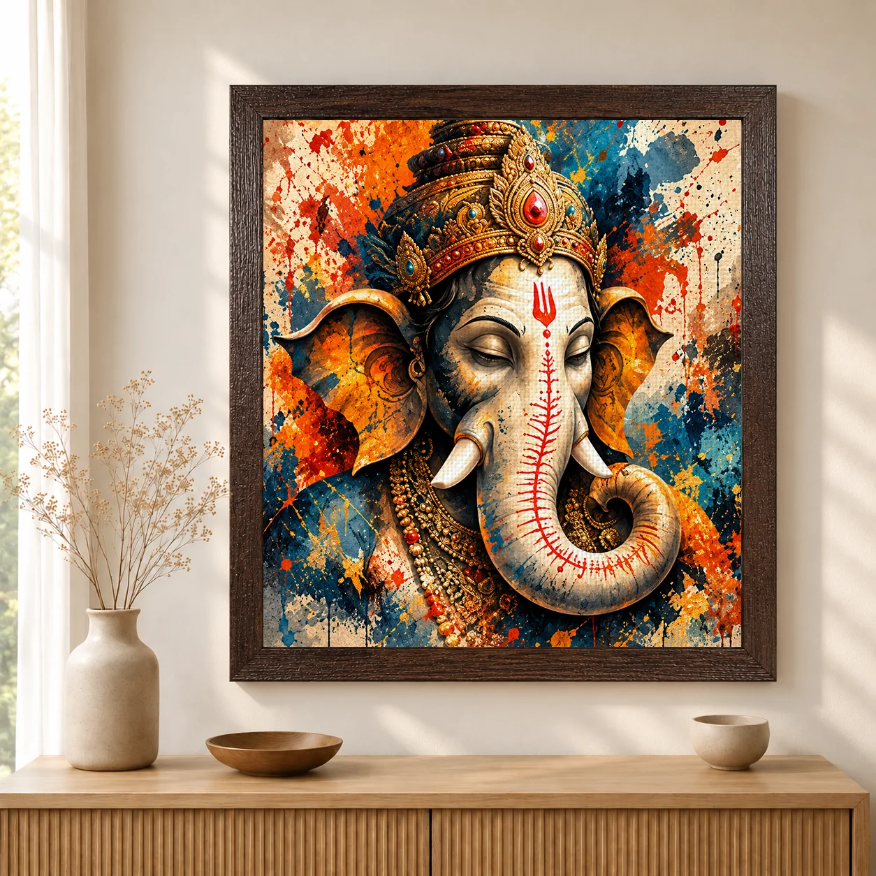 Sacred Wisdom – Lord Ganesha Spiritual Canvas Print - Image 3