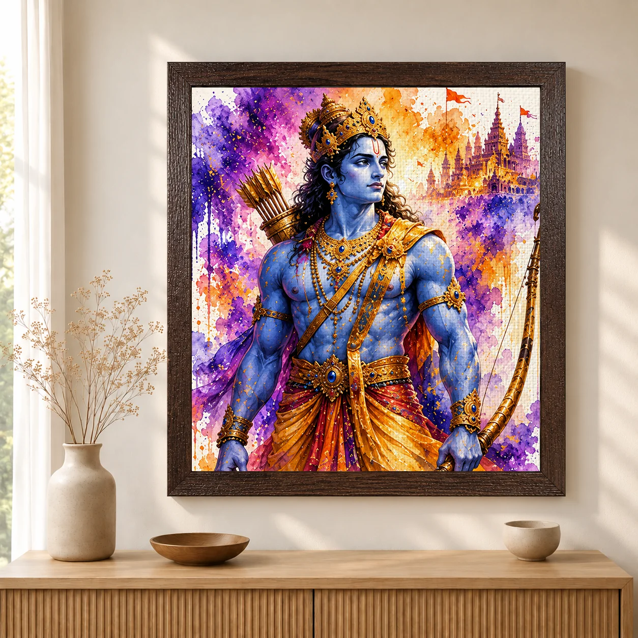 Radiant Valor – Shri Ram Spiritual Canvas Print - Image 3