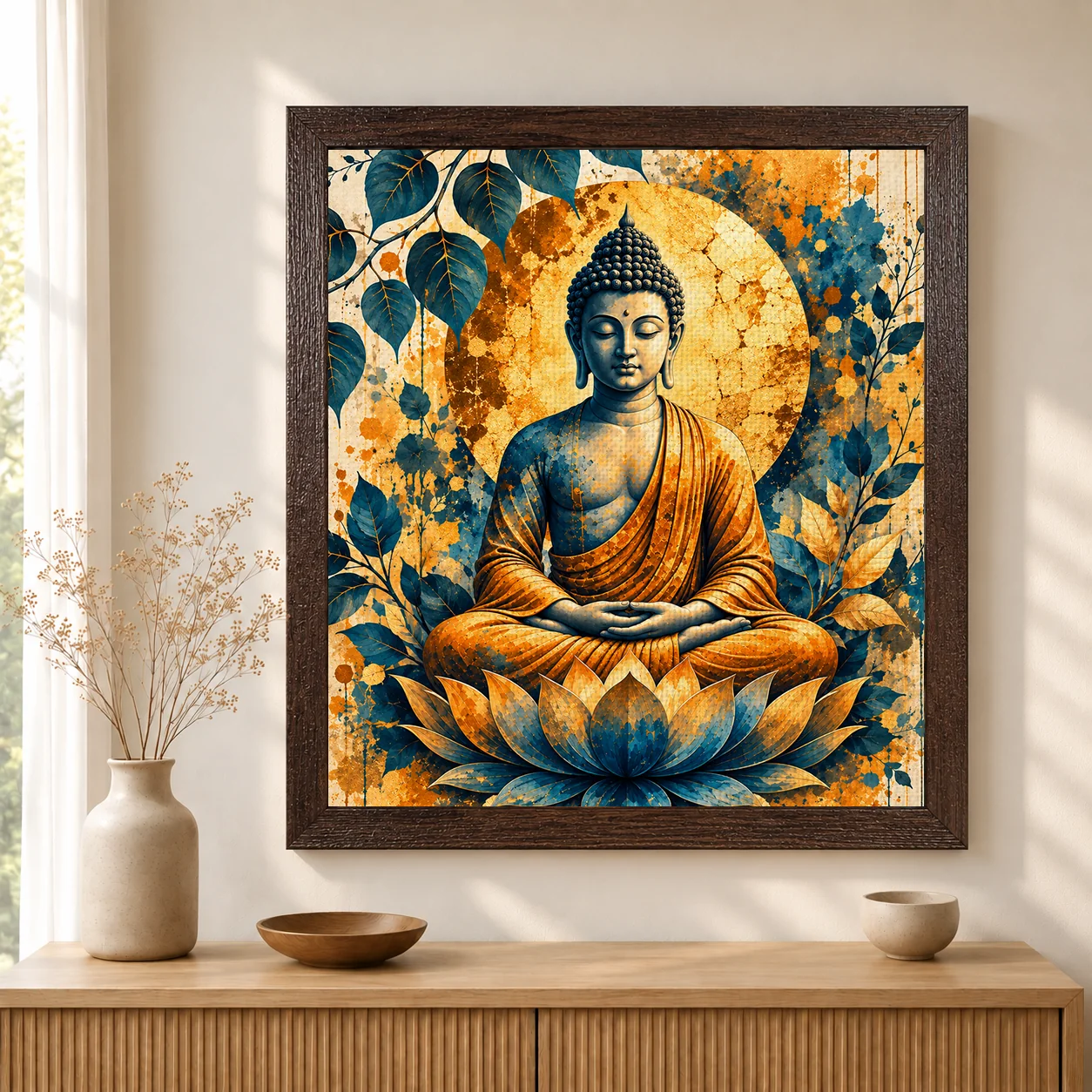 Tranquil Mind – Meditating Buddha Spiritual Canvas Print - Image 3