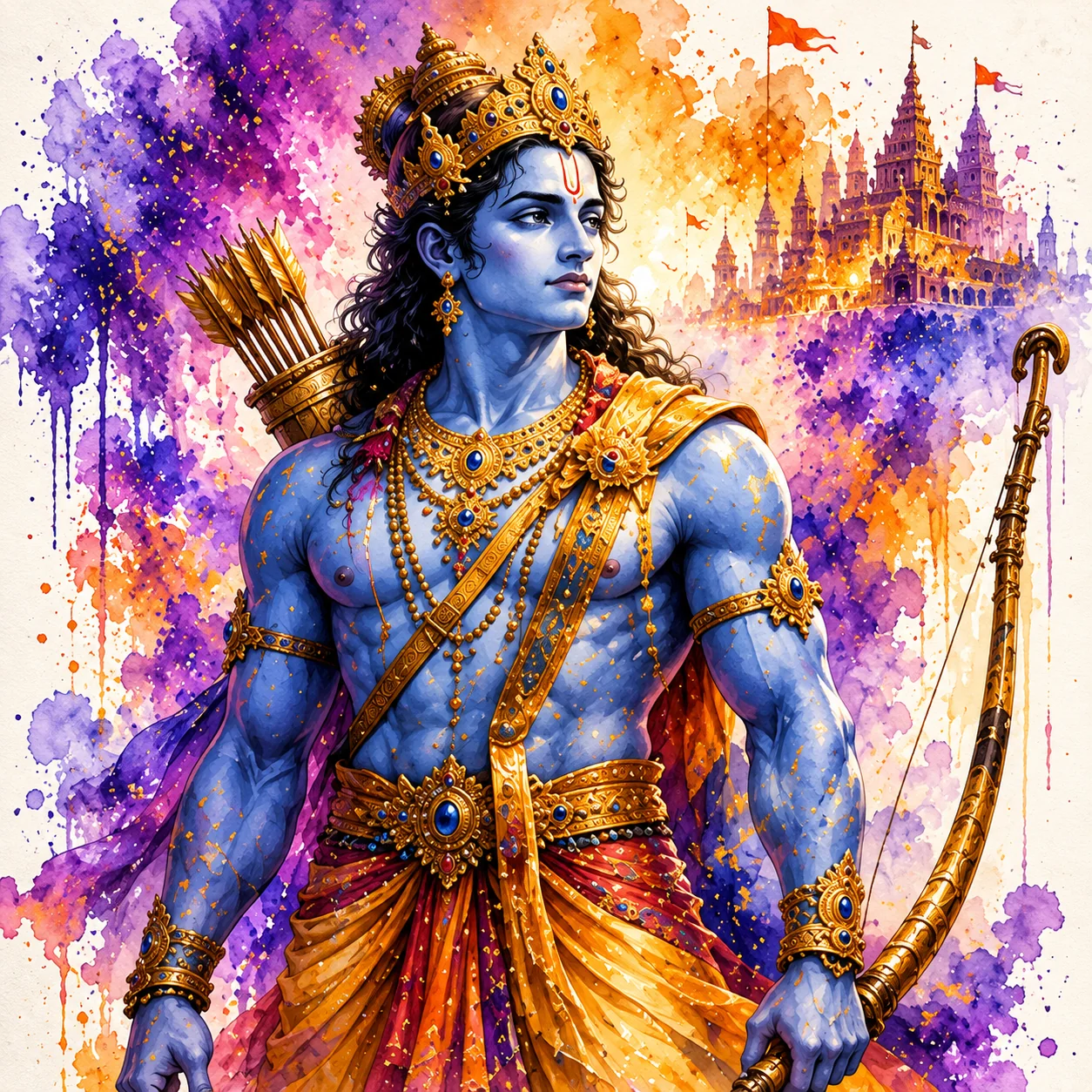Radiant Valor – Shri Ram Spiritual Canvas Print - Image 2