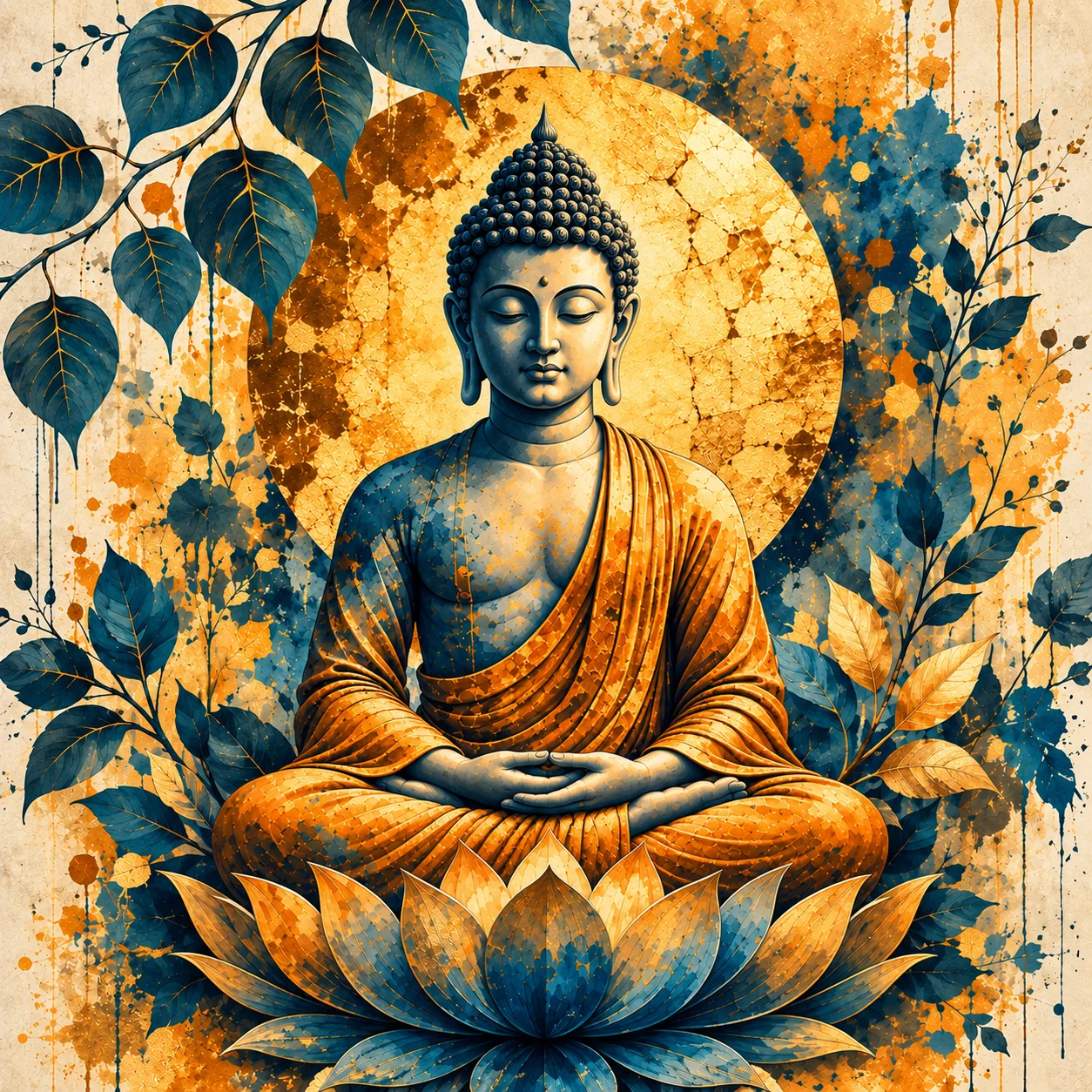 Tranquil Mind – Meditating Buddha Spiritual Canvas Print - Image 2