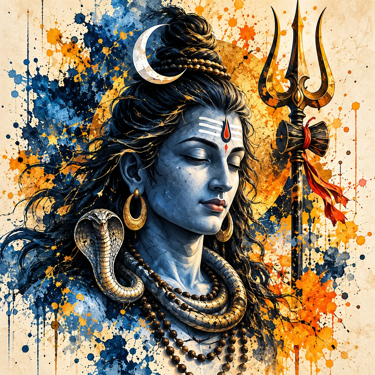 Cosmic Energy – Lord Shiva Spiritual Canvas Print - Image 2