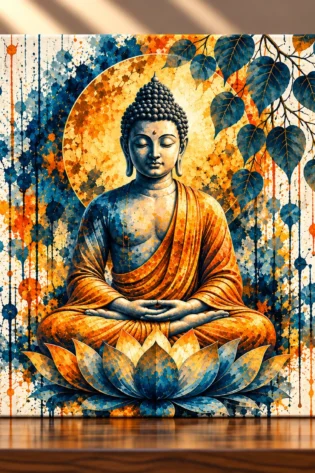 Awakening Grace – Meditating Buddha Spiritual Canvas Print